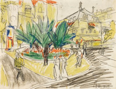 The Boskett on Albertplatz in Dresden by Ernst Ludwig Kirchner